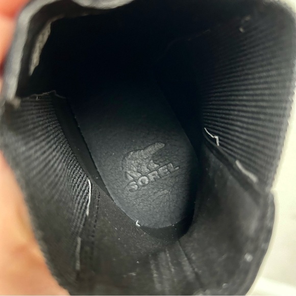 SOREL Brex Black & Sea Salt White Rubber Block Heel Boots - Anniversary Edition - Picture 8 of 8